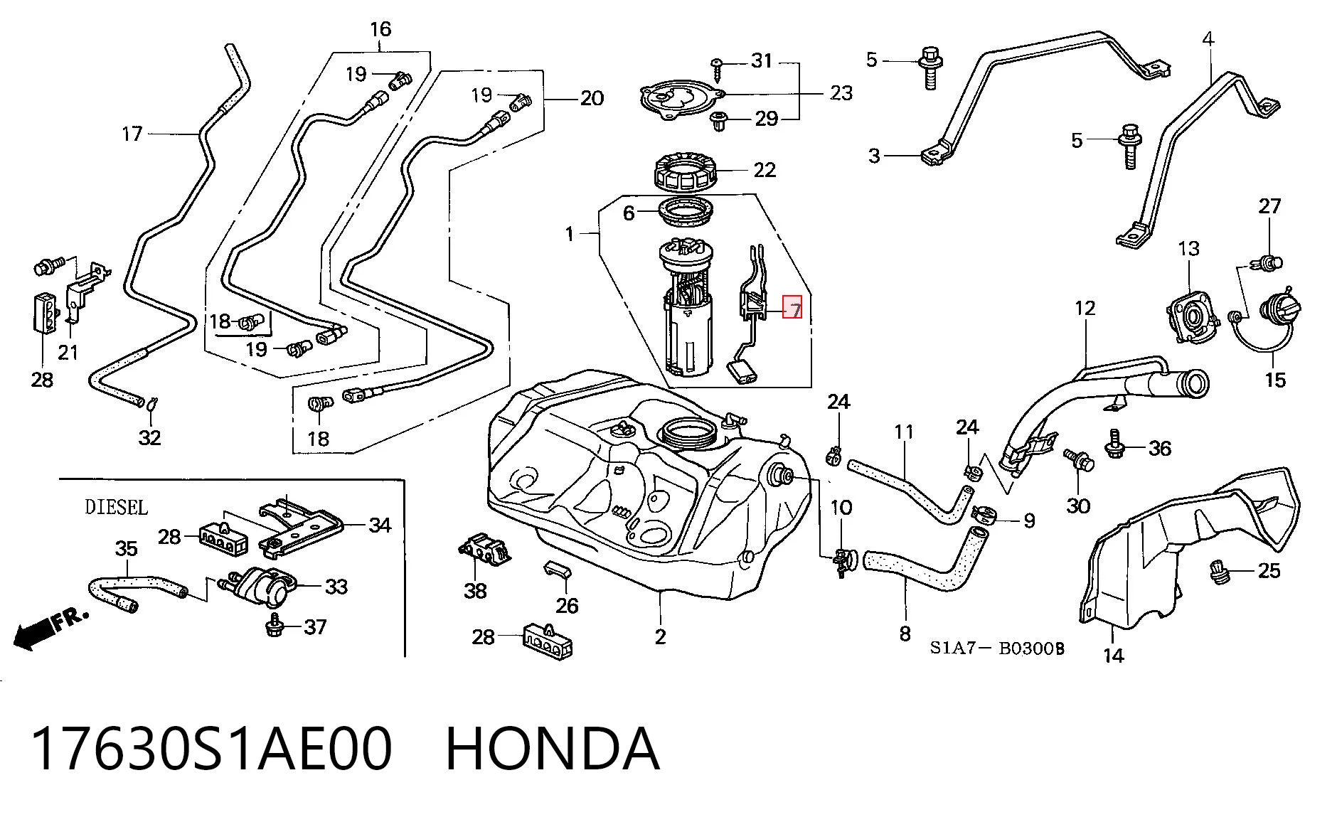 Sensor do nível de combustível no tanque Honda Accord VI CG ao melhor preço