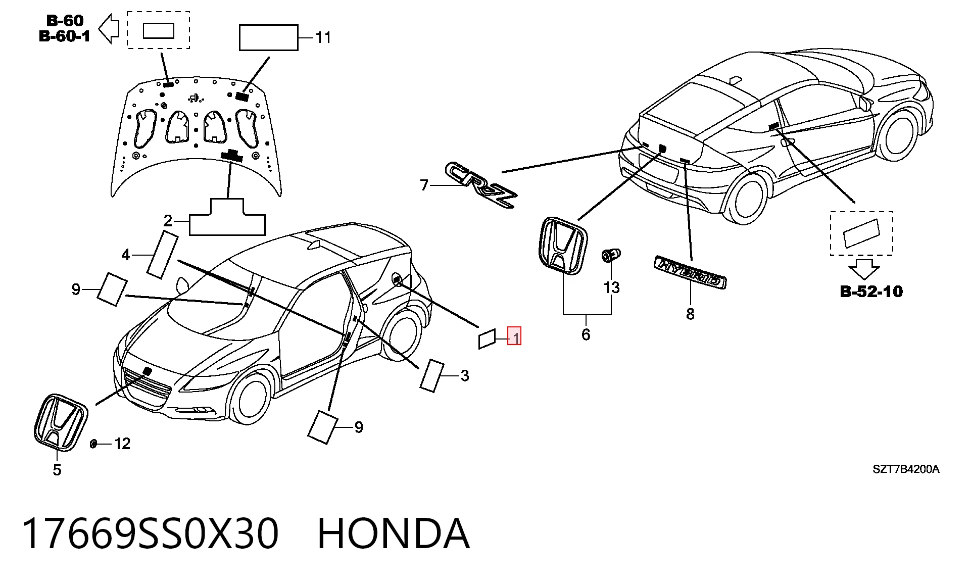 17669SS0X30 Honda