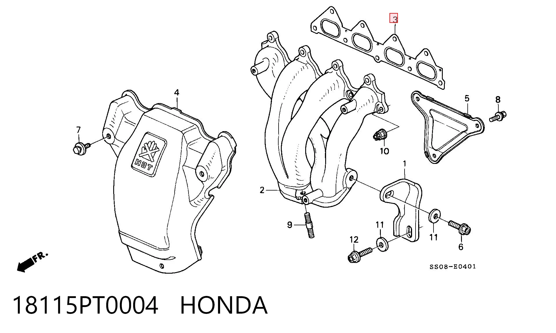Vedante de tubo coletor de escape Honda Accord V CC7 ao melhor preço