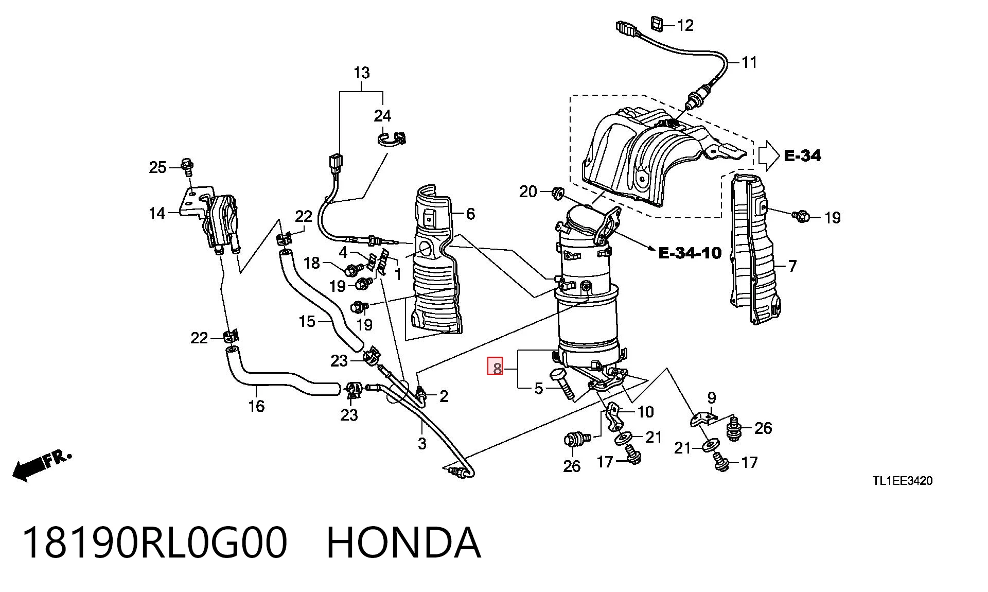 18190RL0G00 Honda