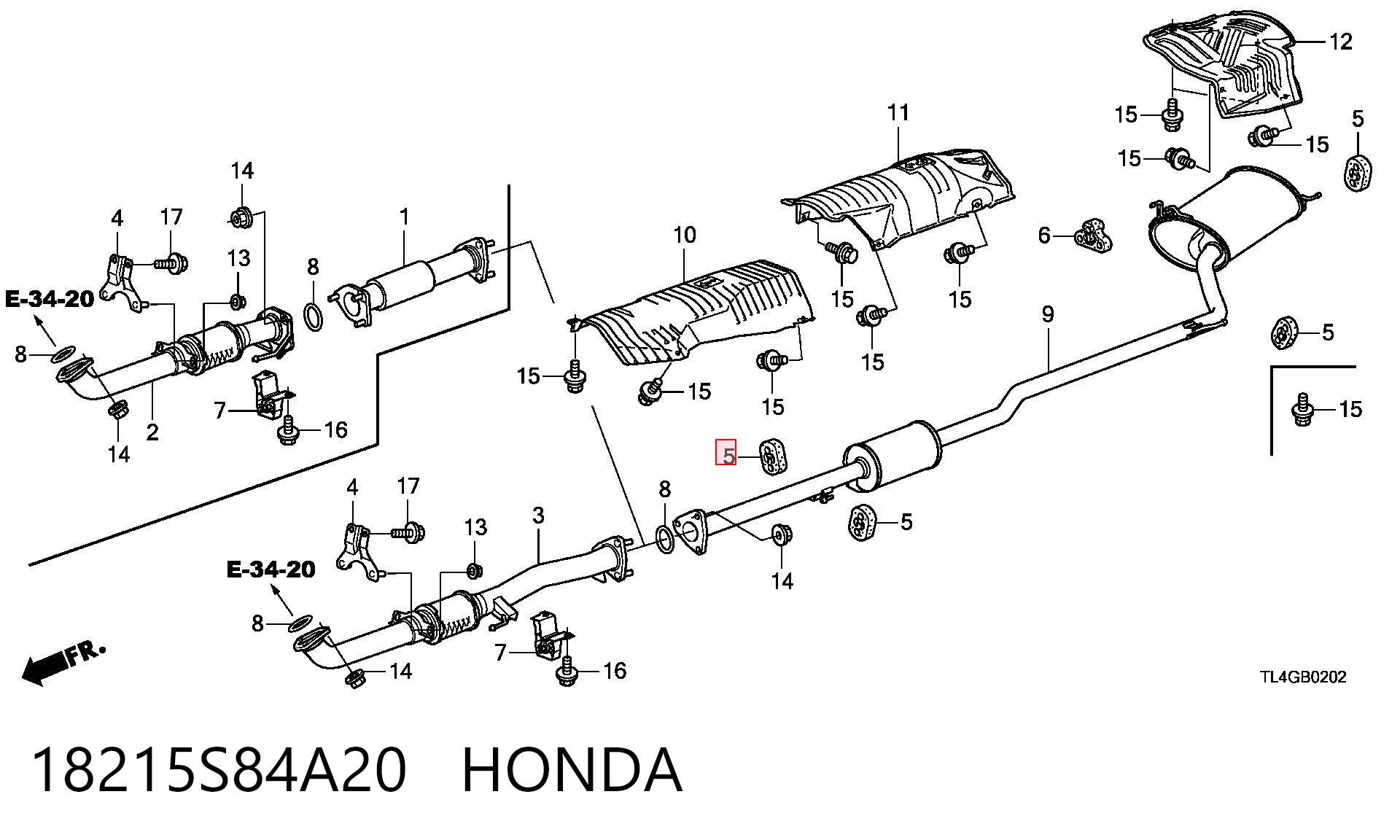 18215S84A20 Honda