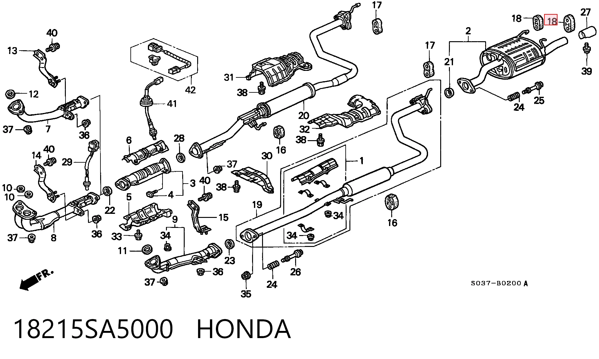  Coxim de fixação do silenciador Honda Accord VI sedan (CG) (1998 - 2003) VI