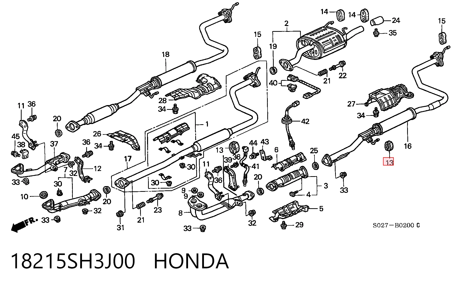 Coxim de fixação do silenciador Honda Civic VI MA,MB