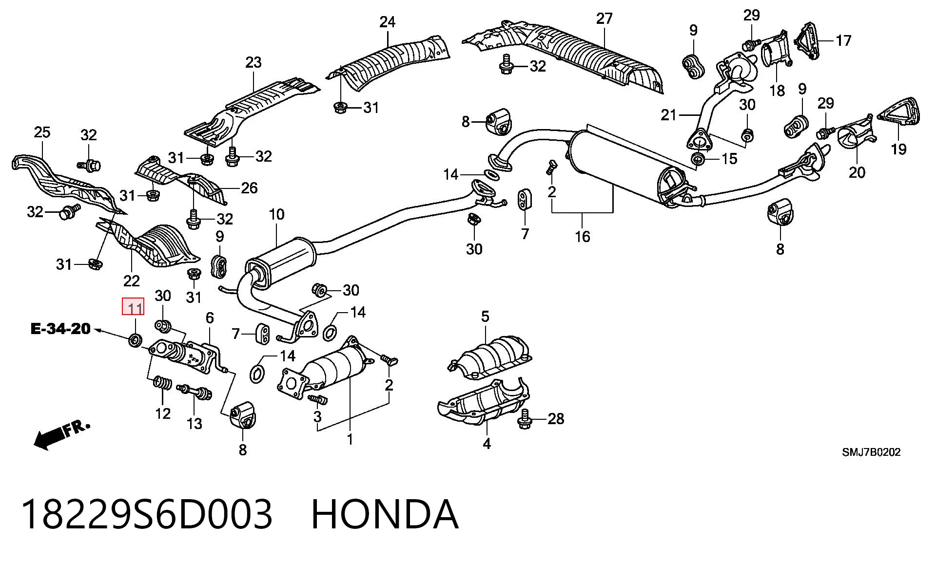 18229S6D003 Honda