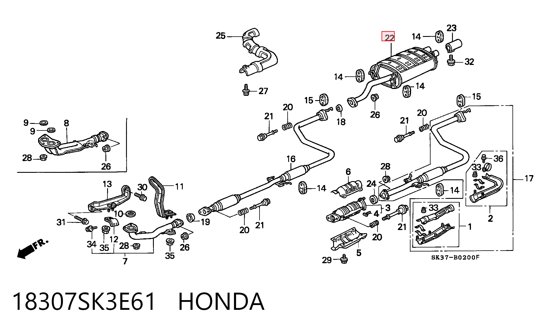 18307SK3E61 Honda