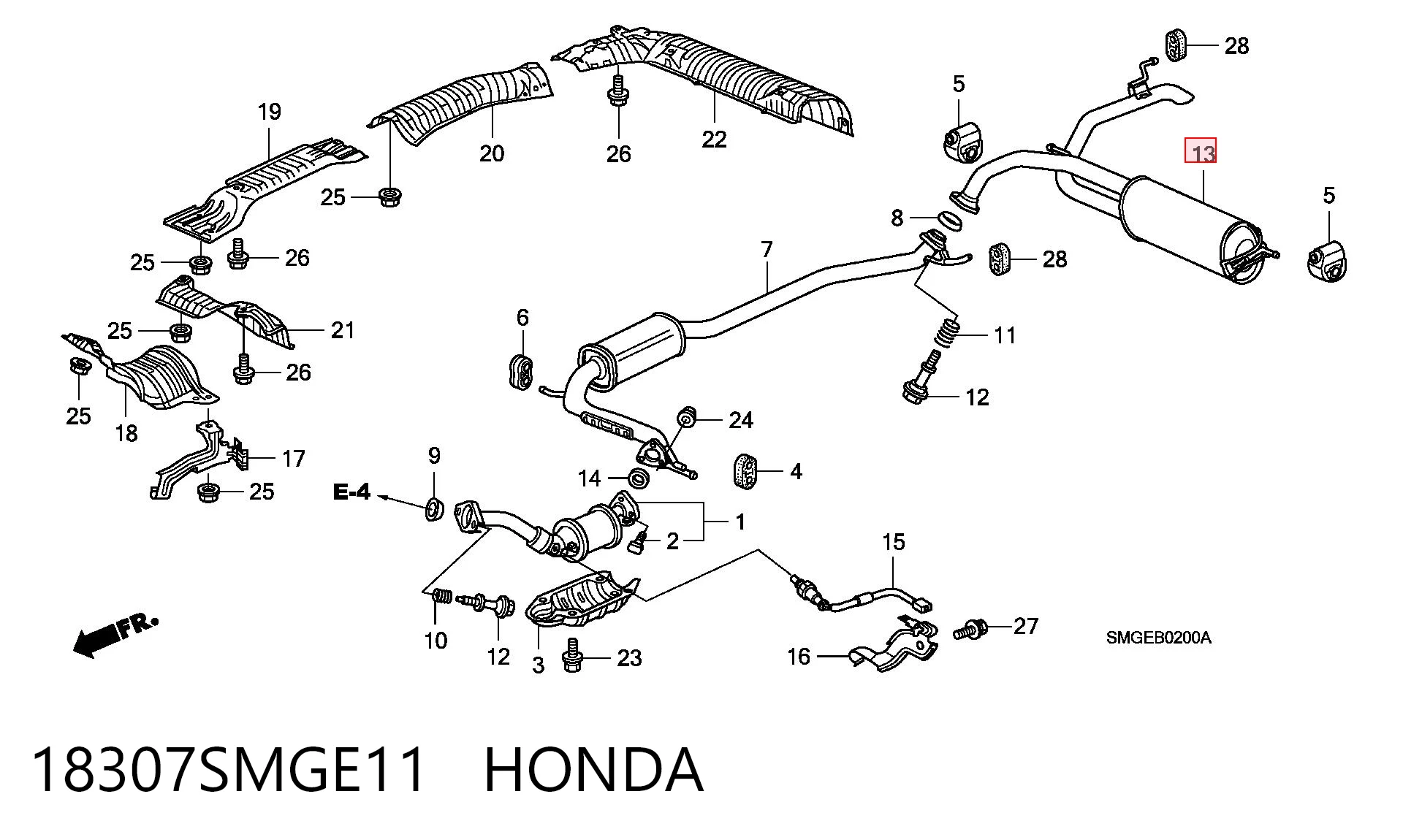 18307SMGE11 Honda