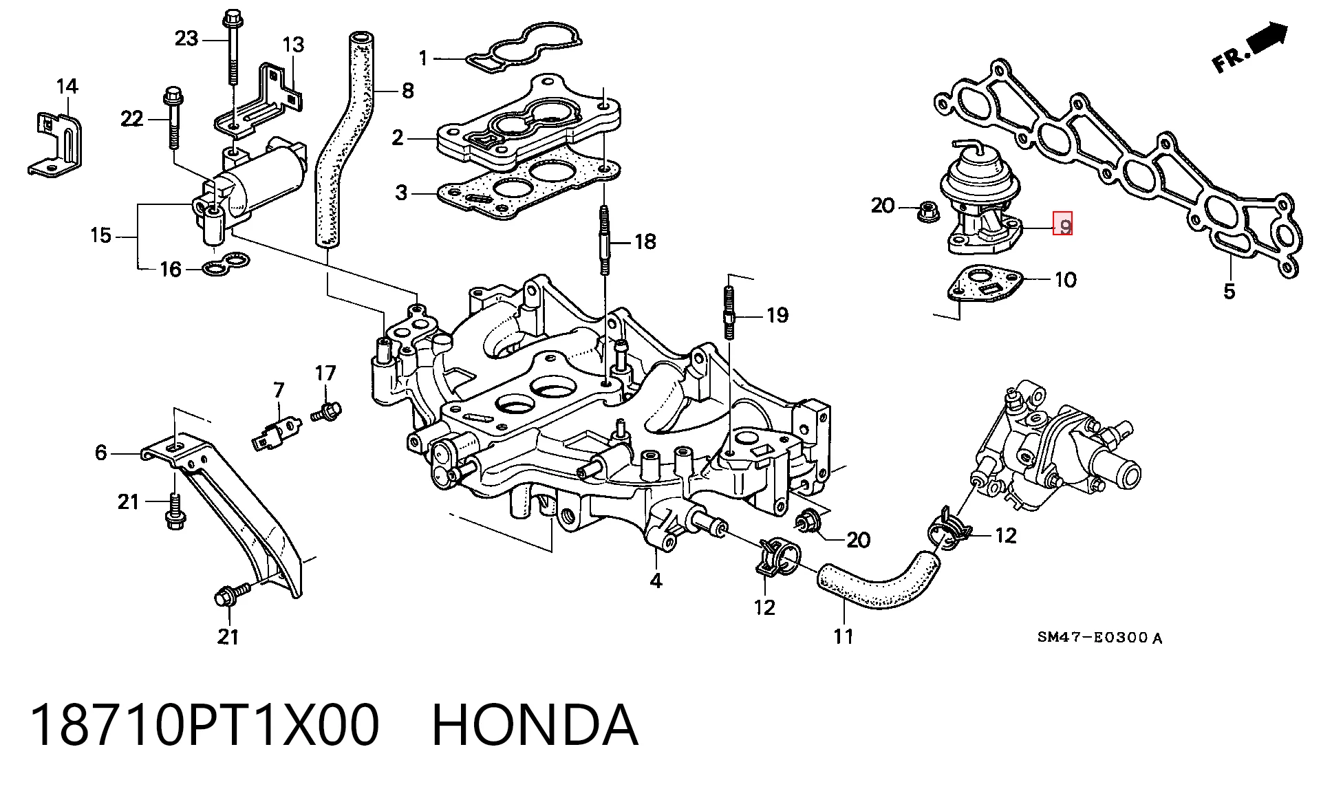 Válvula EGR de recirculação dos gases Honda Accord IV CB3, CB7 ao melhor preço