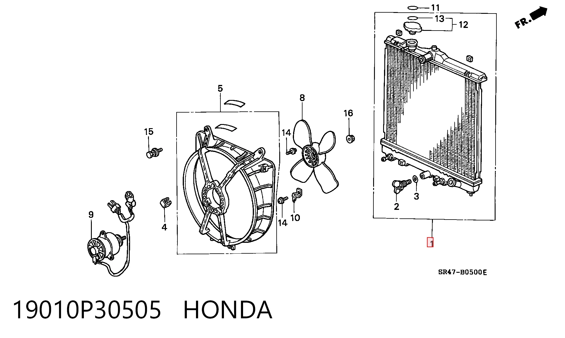 Radiador de esfriamento de motor para Honda Civic MB