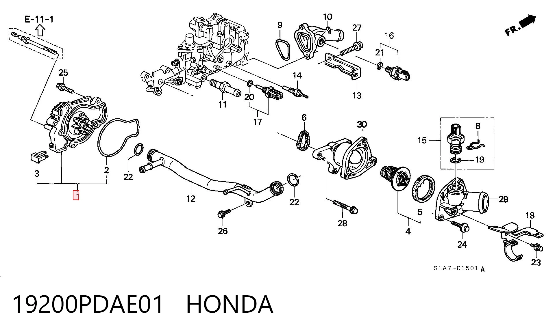 Bomba de água (bomba) de esfriamento Honda Accord V CD7 ao melhor preço
