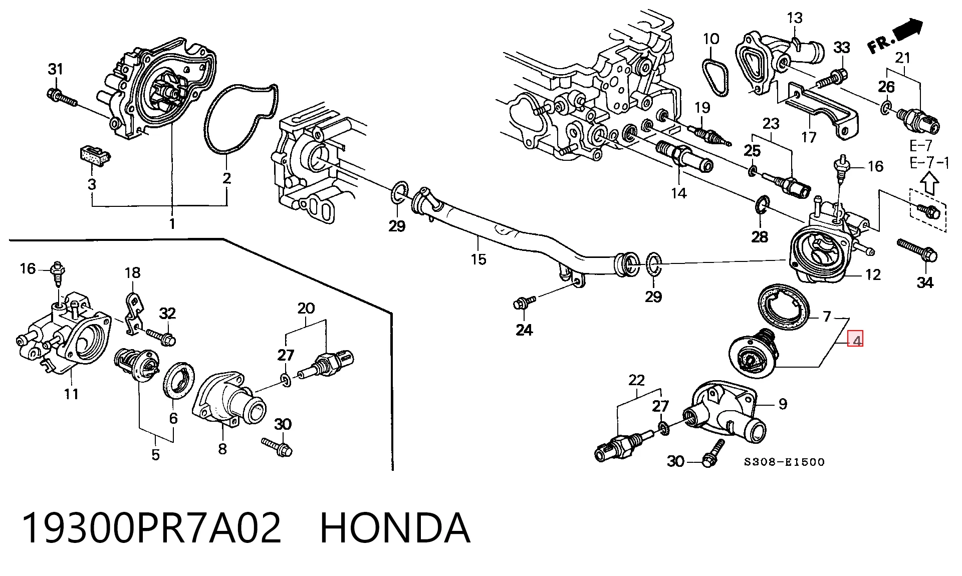 19300PR7A02 Honda Termostato