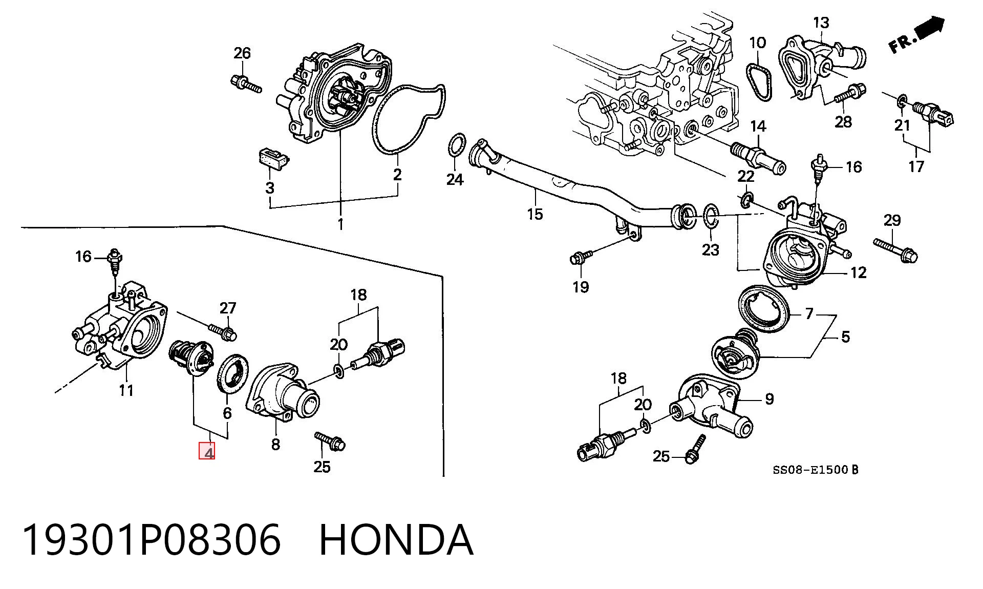 19301P08306 Honda Termostato