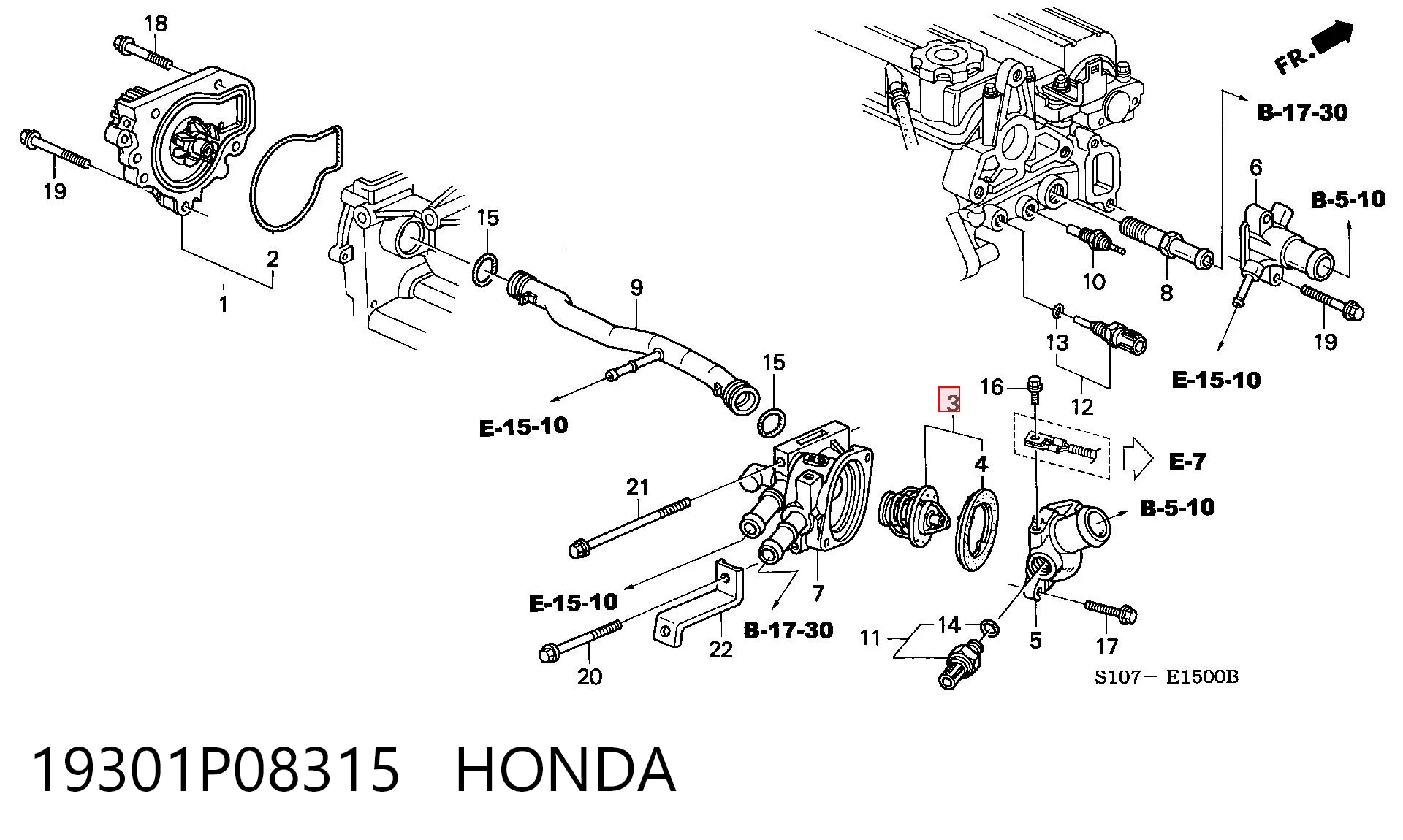 19301P08315 Honda Termostato