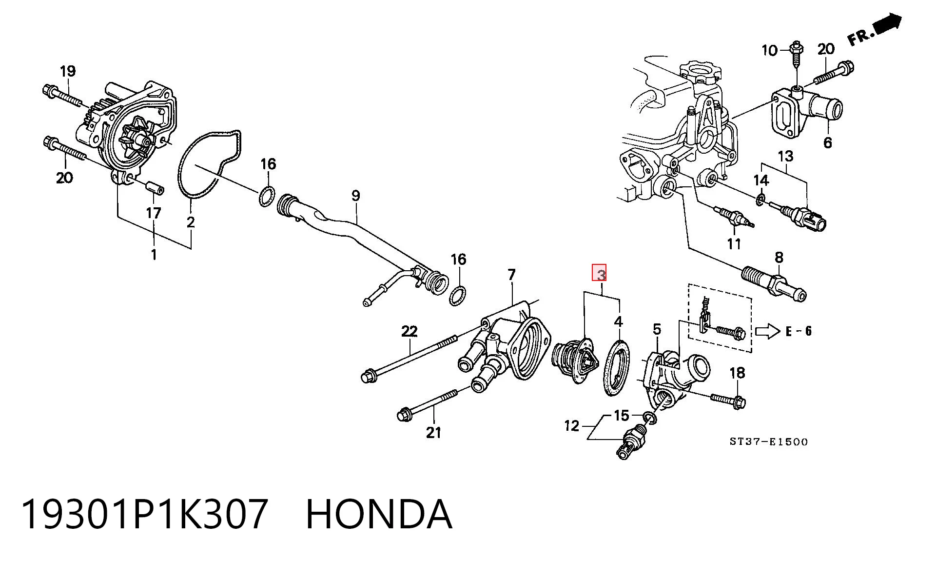 19301P1K307 Honda Termostato