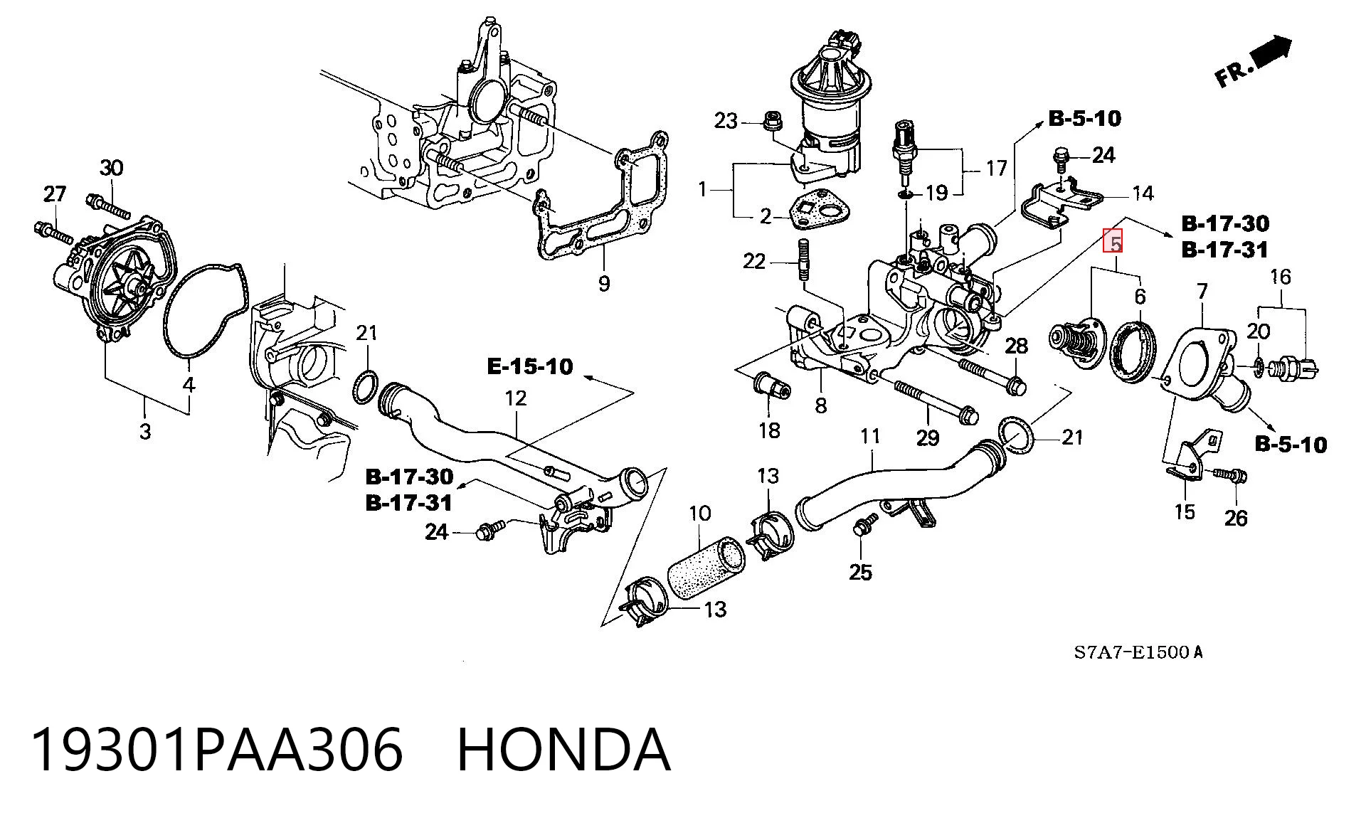 19301PAA306 Honda Termostato