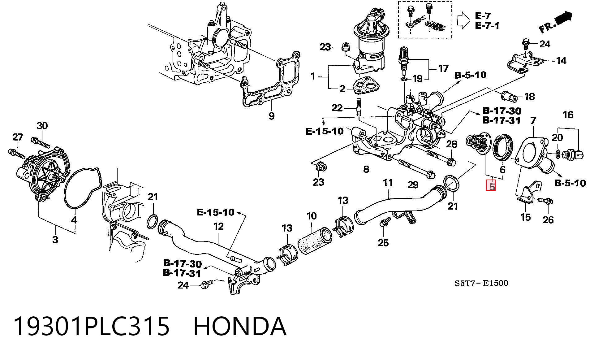 19301PLC315 Honda Termostato