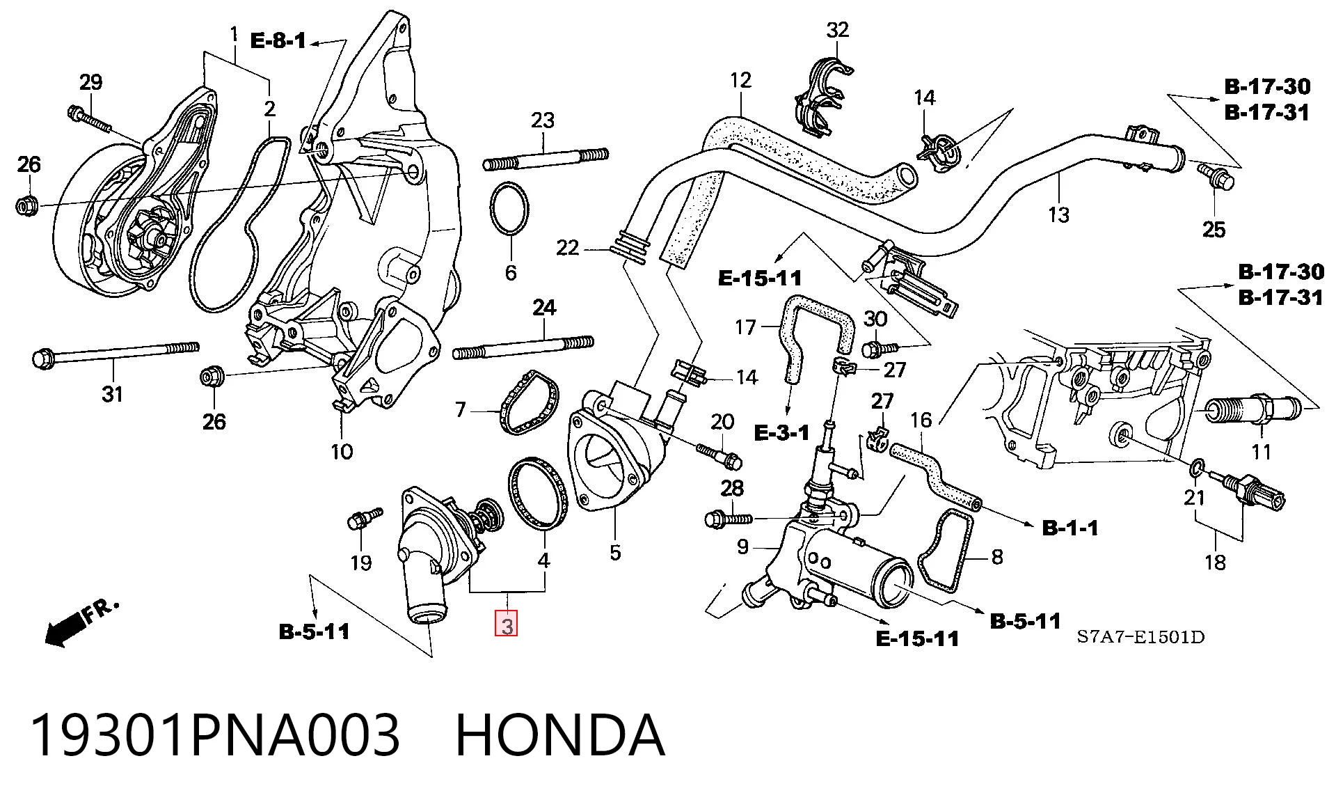 19301PNA003 Honda Termostato