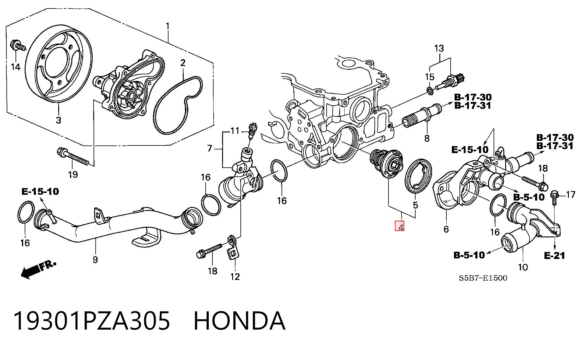 19301PZA305 Honda Termostato