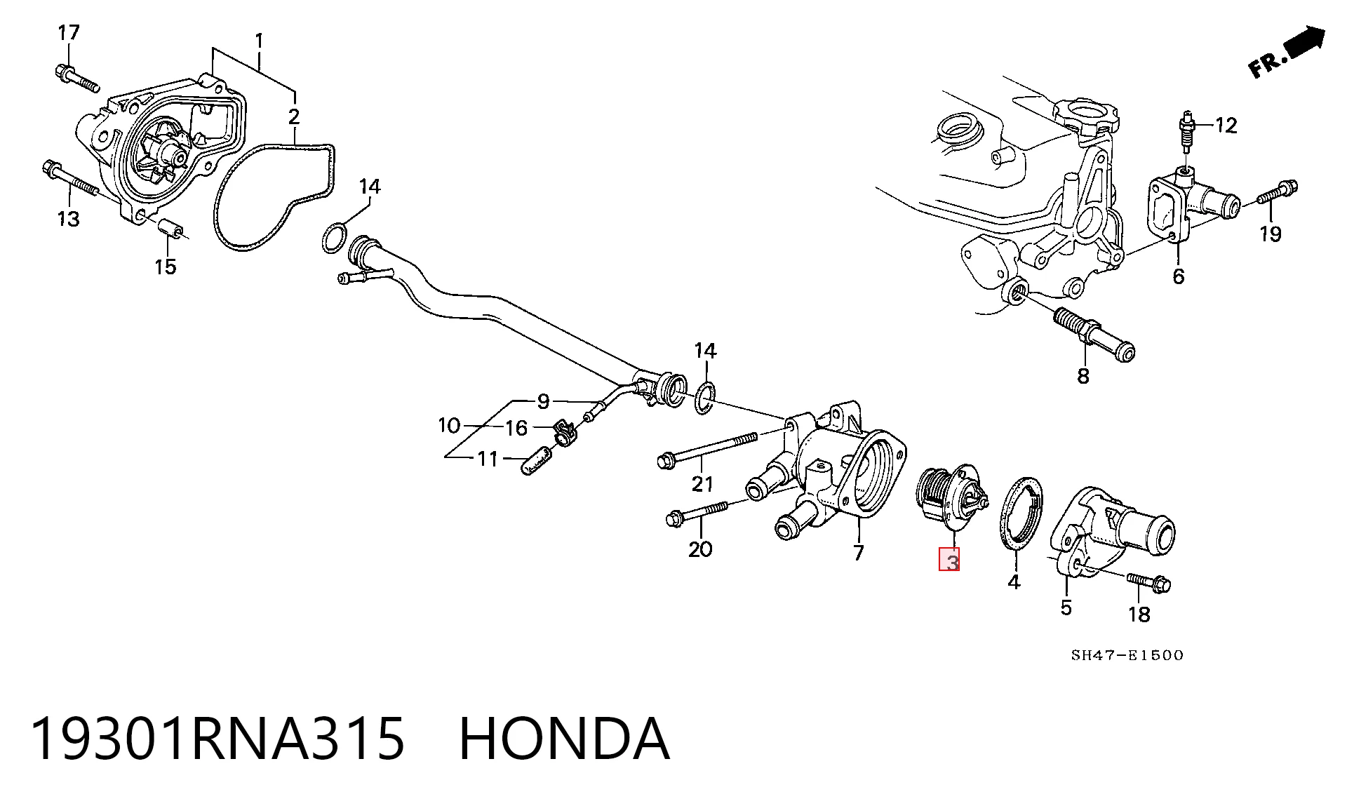 19301RNA315 Honda Termostato