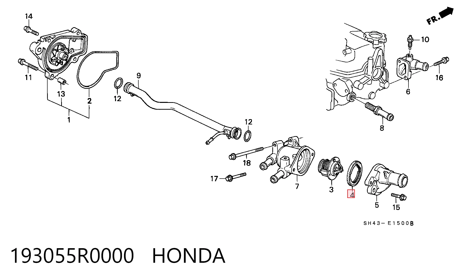  Vedante de termostato Honda Accord V sedan (CC7) (1993 - 1996) V