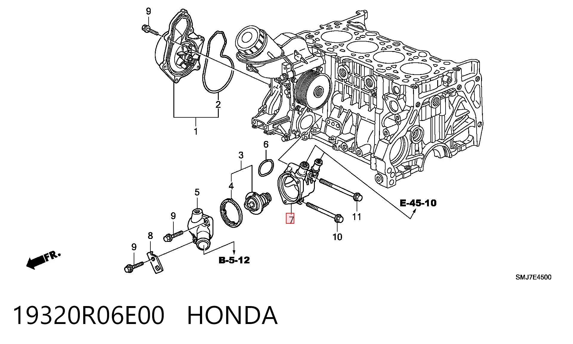 Caixa do termostato para Honda CR-V RE
