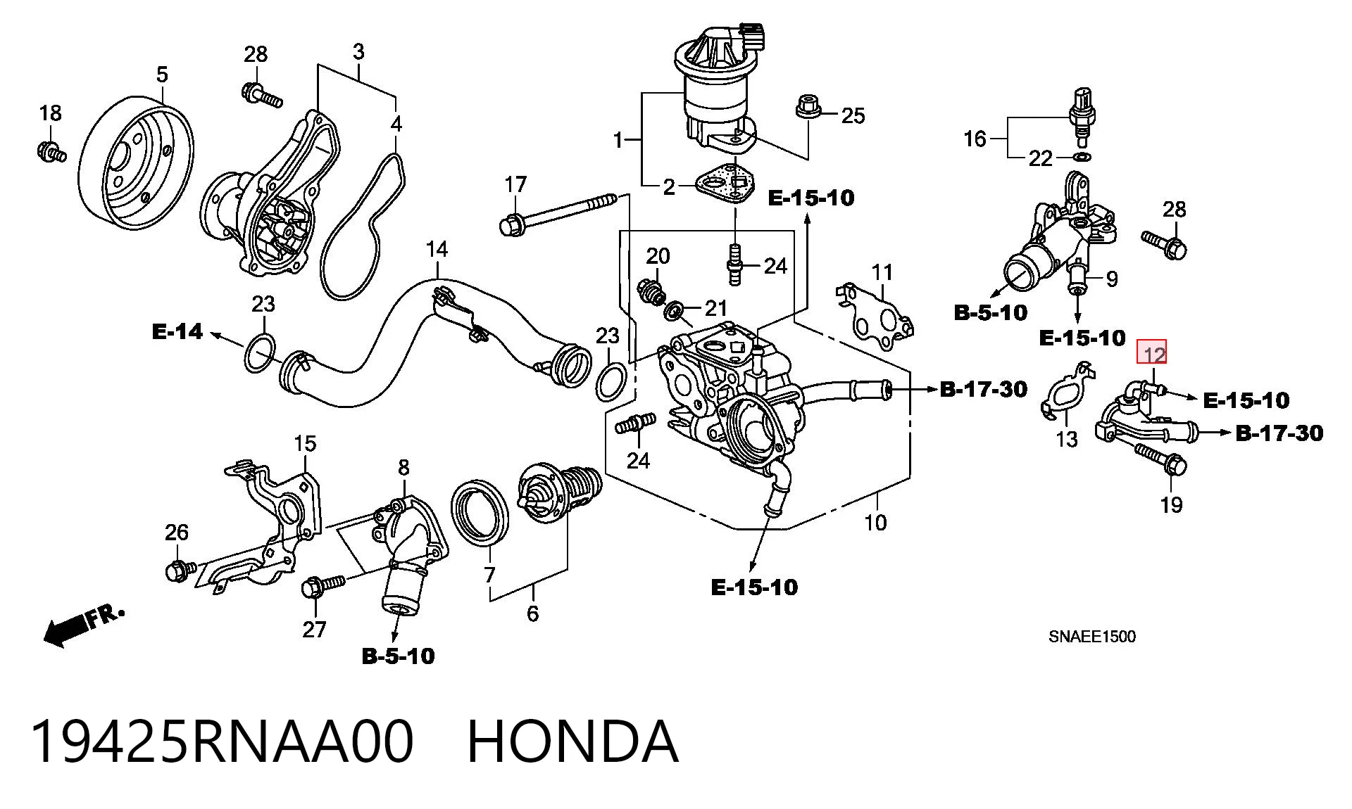 19425RNAA00 Honda 