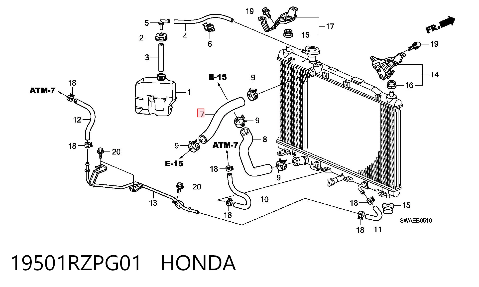 19501RZPG01 Honda