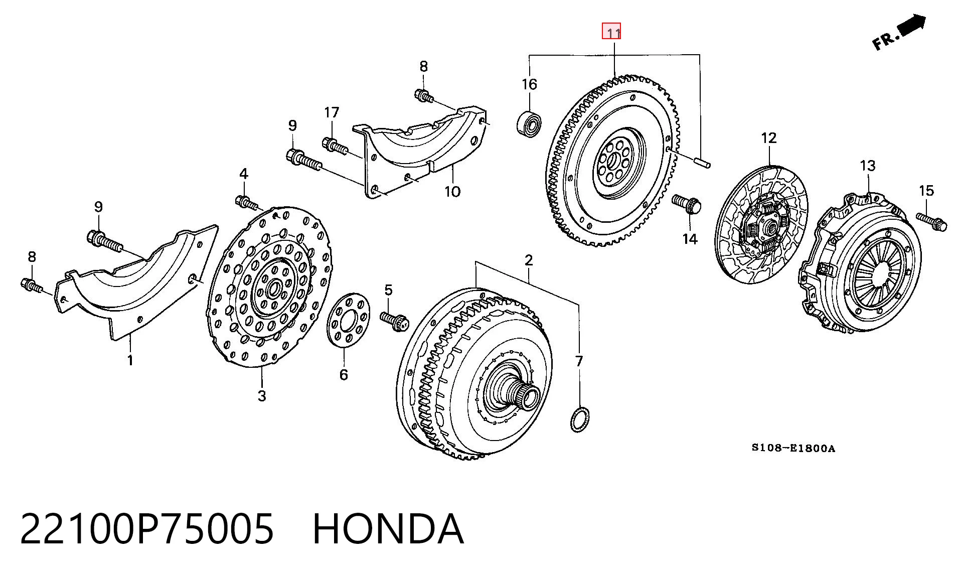 22100P75005 Honda Volante de motor