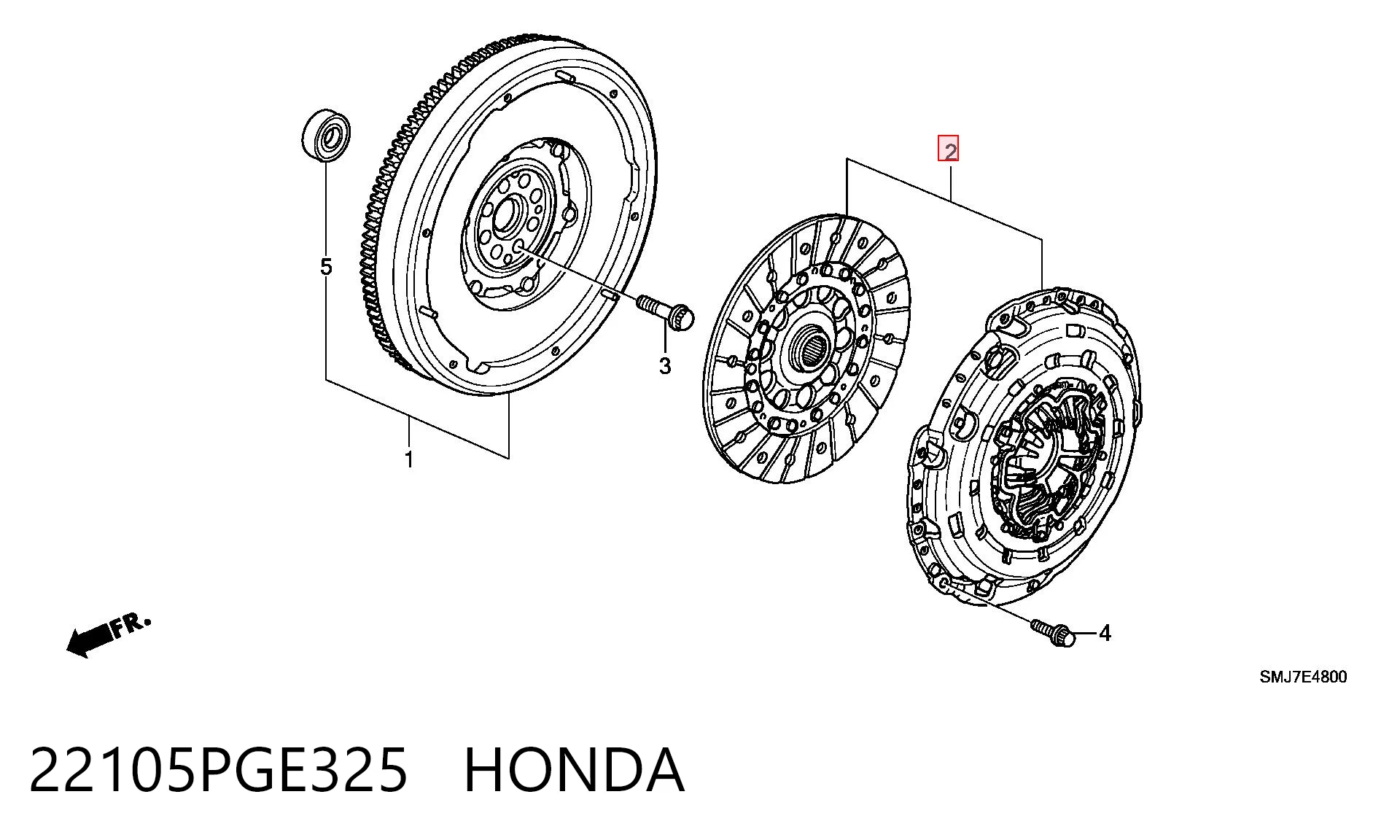 22105PGE325 Honda Kit de embraiagem (3 peças)