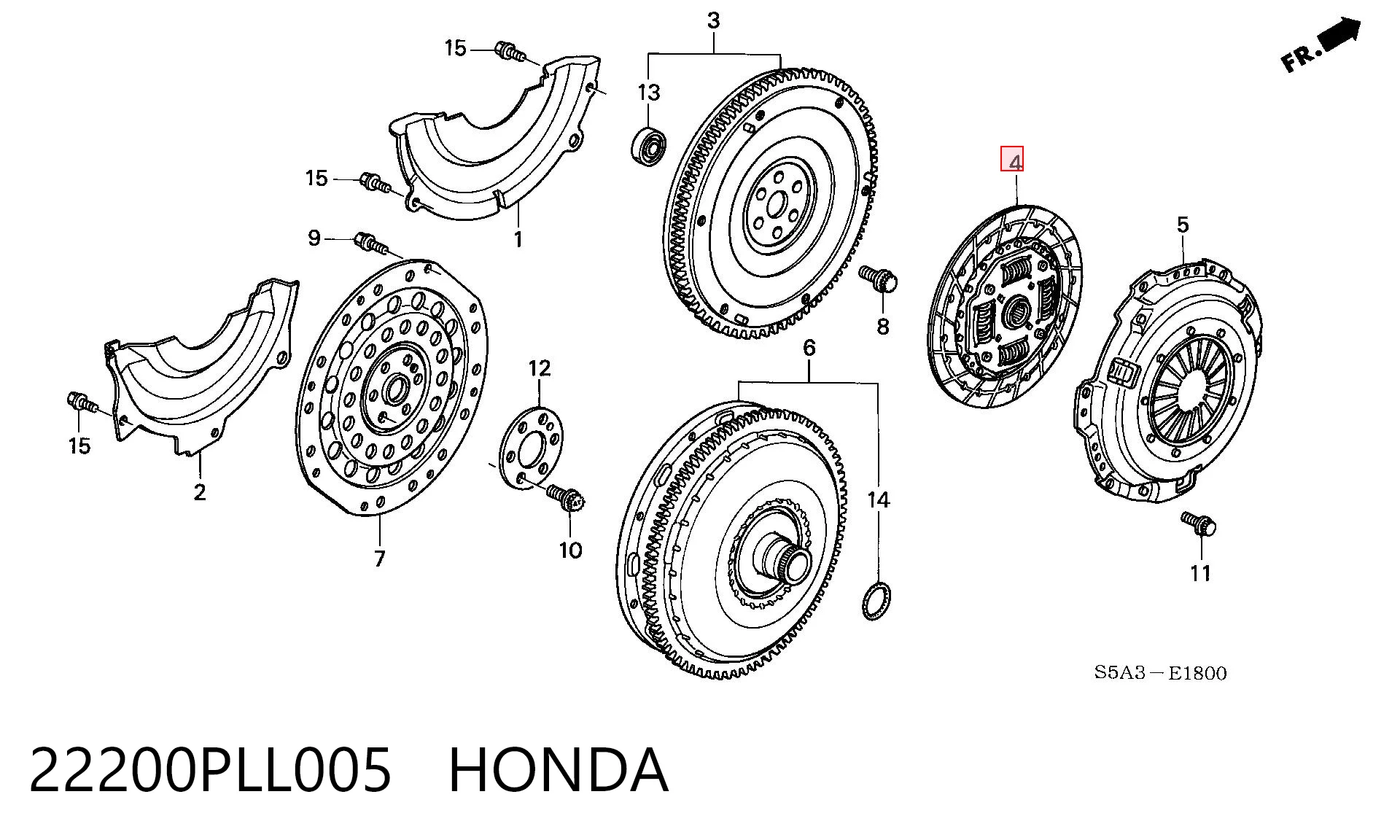 22200PLL005 Honda Disco de embraiagem