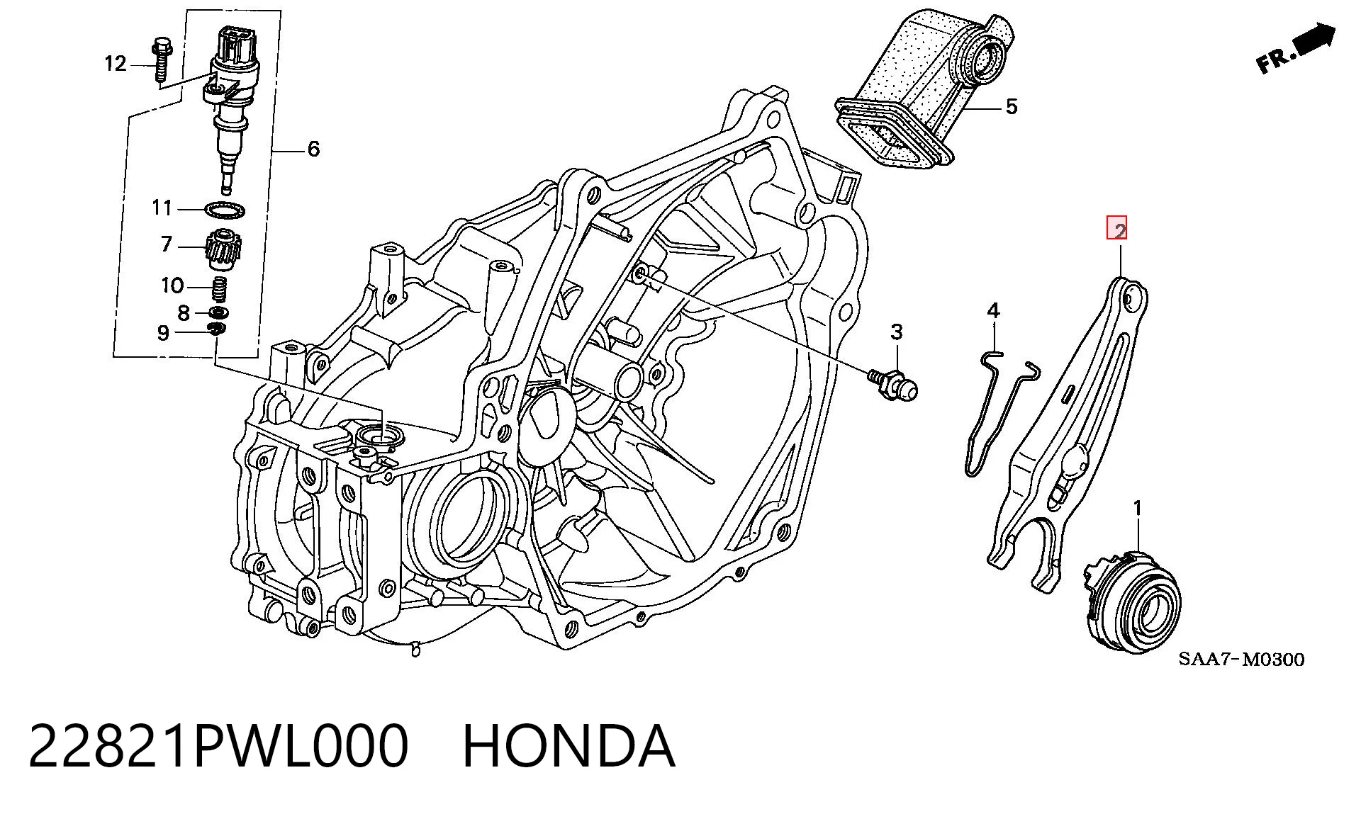 22821PWL000 Honda Forquilha de embraiagem