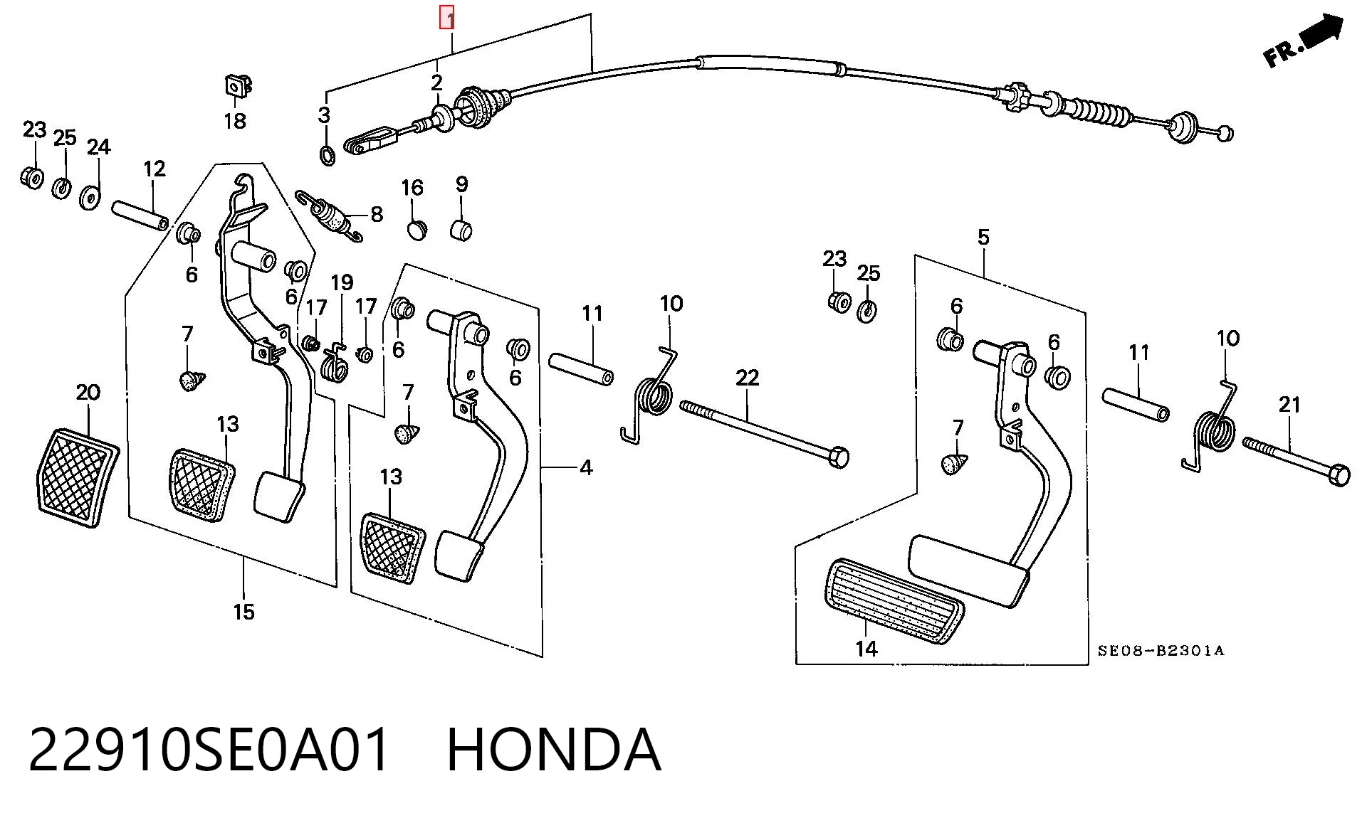 Cabo de embraiagem para Honda Accord CA4, CA5