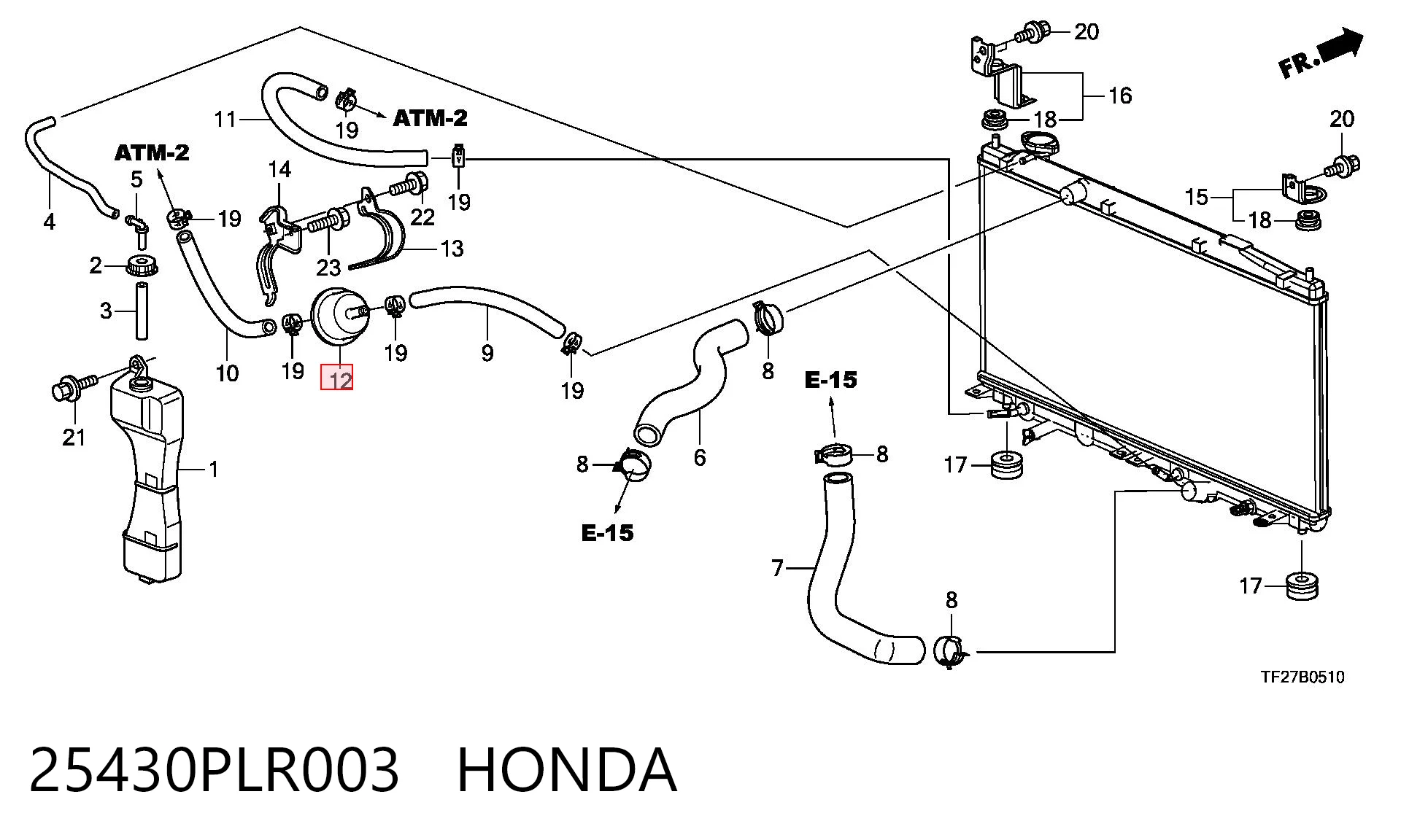 25430PLR003 Honda Filtro da Caixa Automática de Mudança