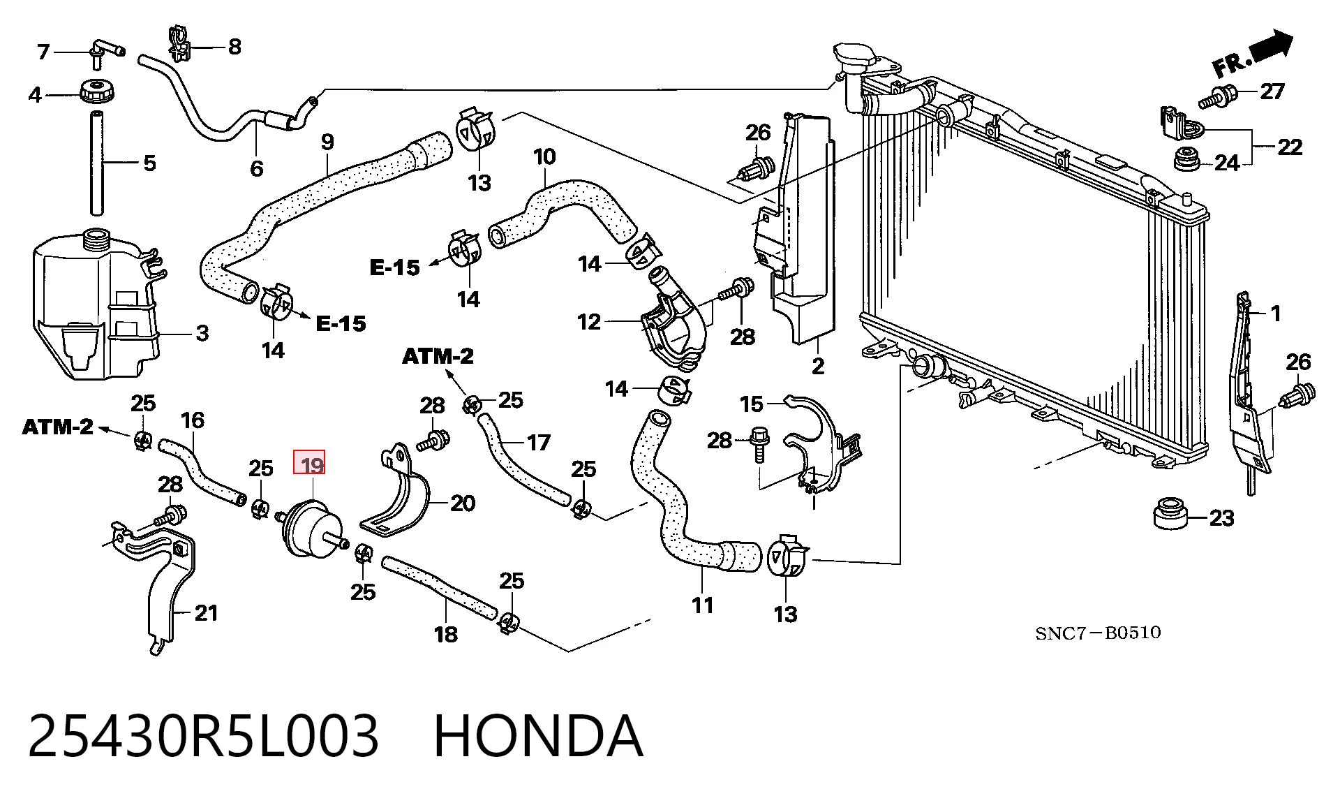 25430R5L003 Honda Filtro da Caixa Automática de Mudança