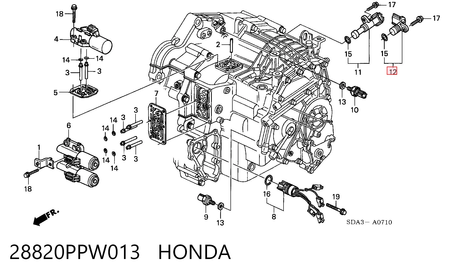 28820PPW013 Honda Sensor de velocidade