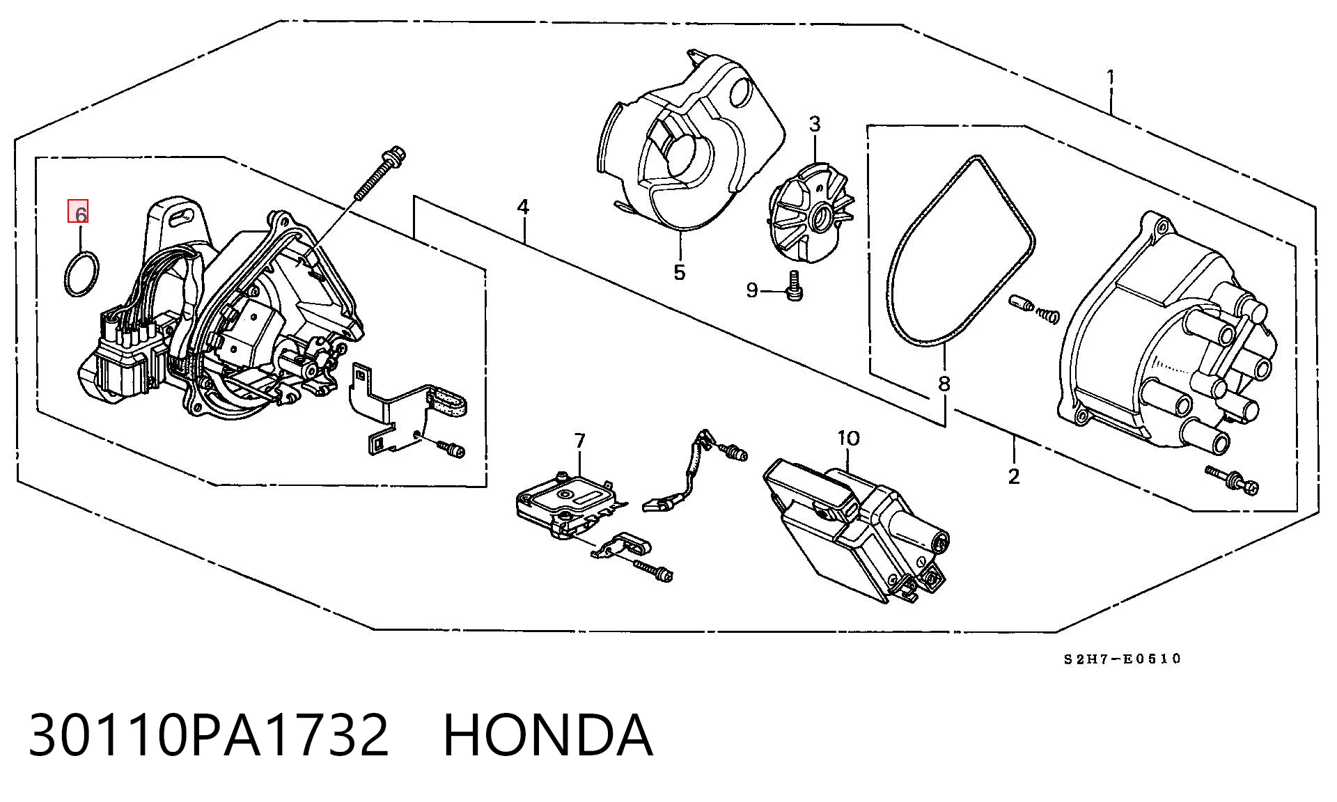 30110PA1732 Honda Vedante anular de distribuidor