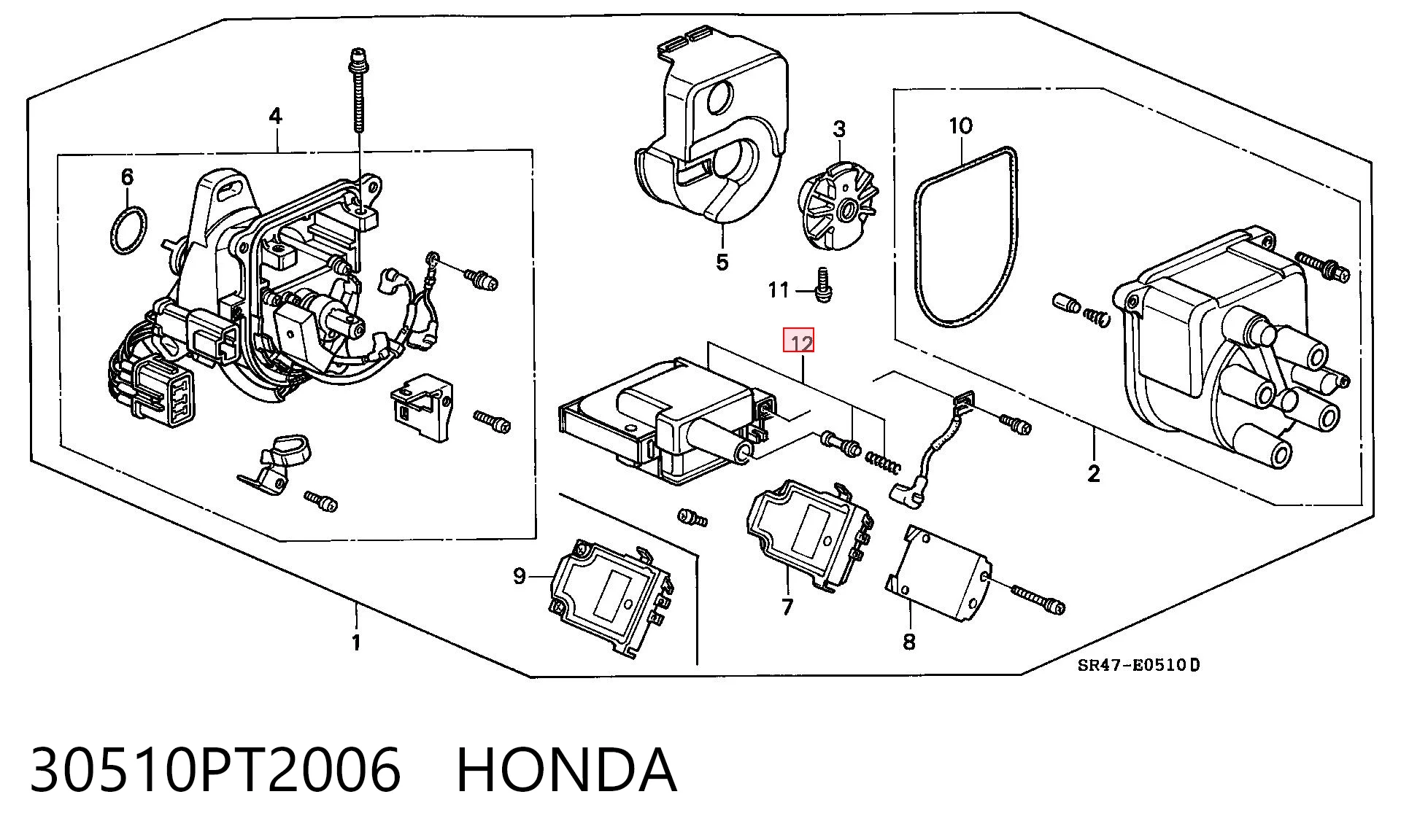 30510PT2006 Honda Bobina de ignição