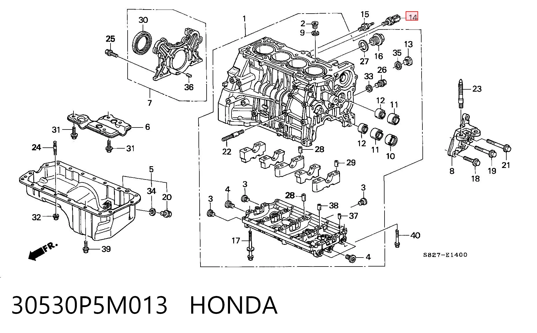 Sensor de detonação para Honda Accord CH