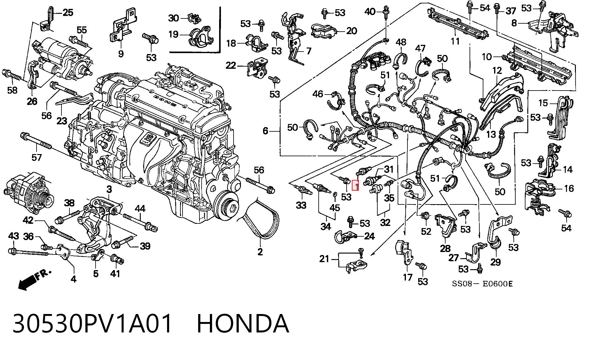 Sensor de detonação para Honda Civic VI EJ9, EK3/4