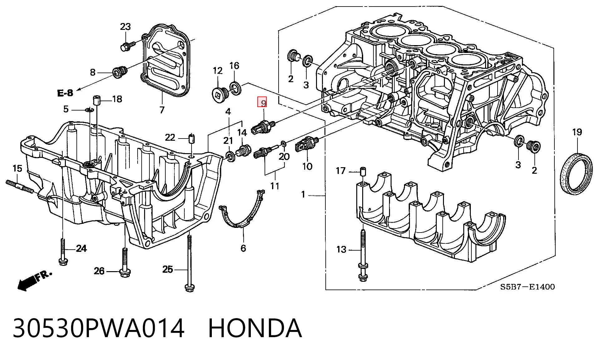Sensor de detonação para Honda Civic VII ES, ET