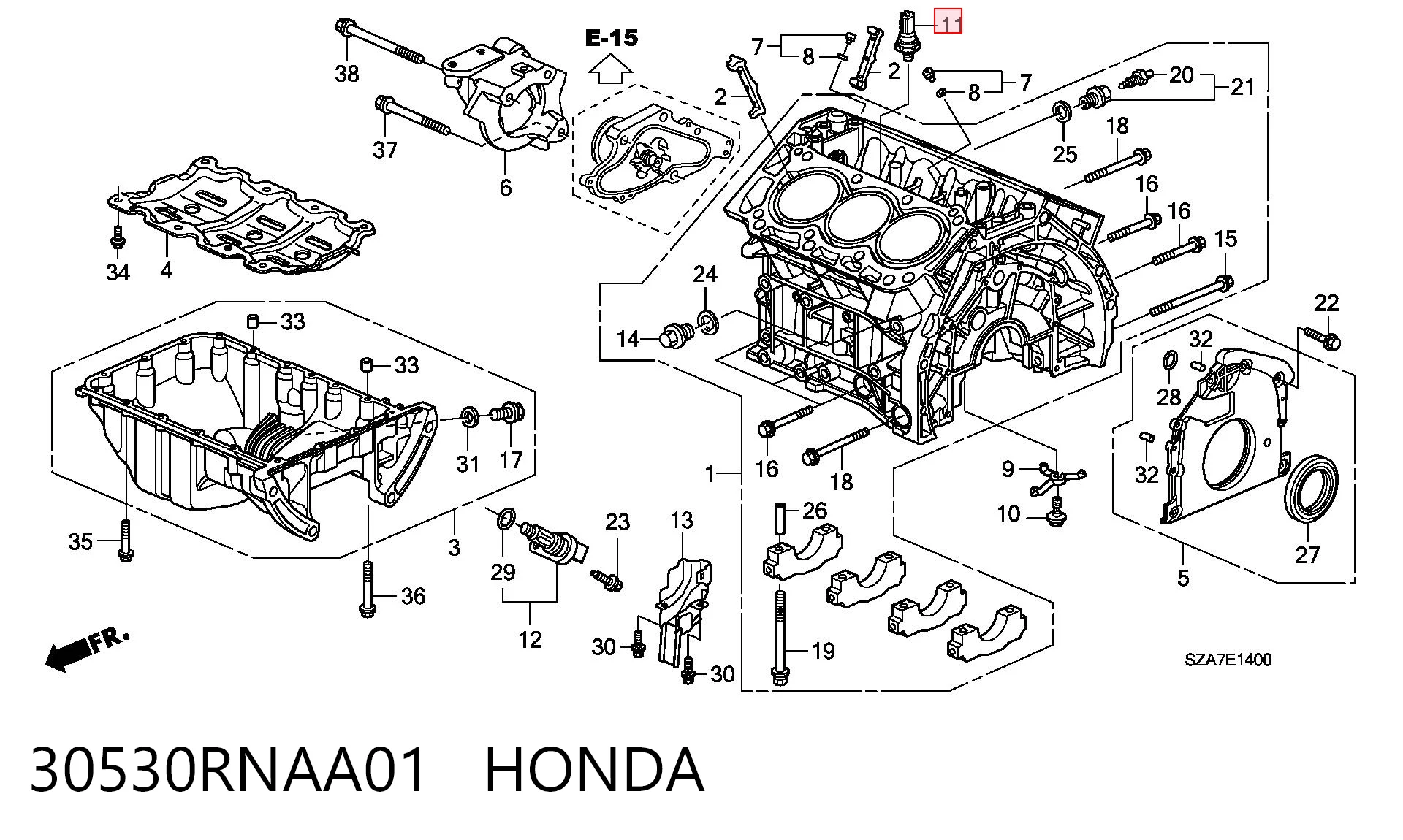 Sensor de detonação para Honda Civic VIII FK, FN