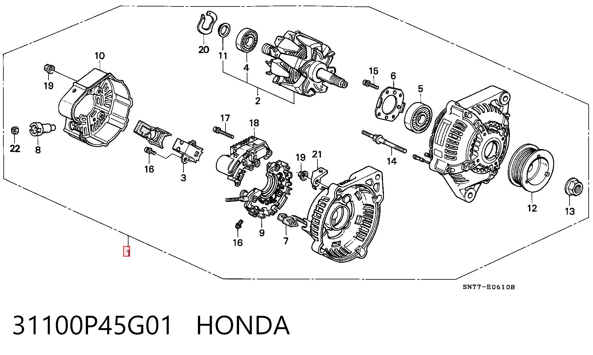 Gerador para Honda Accord V CC7