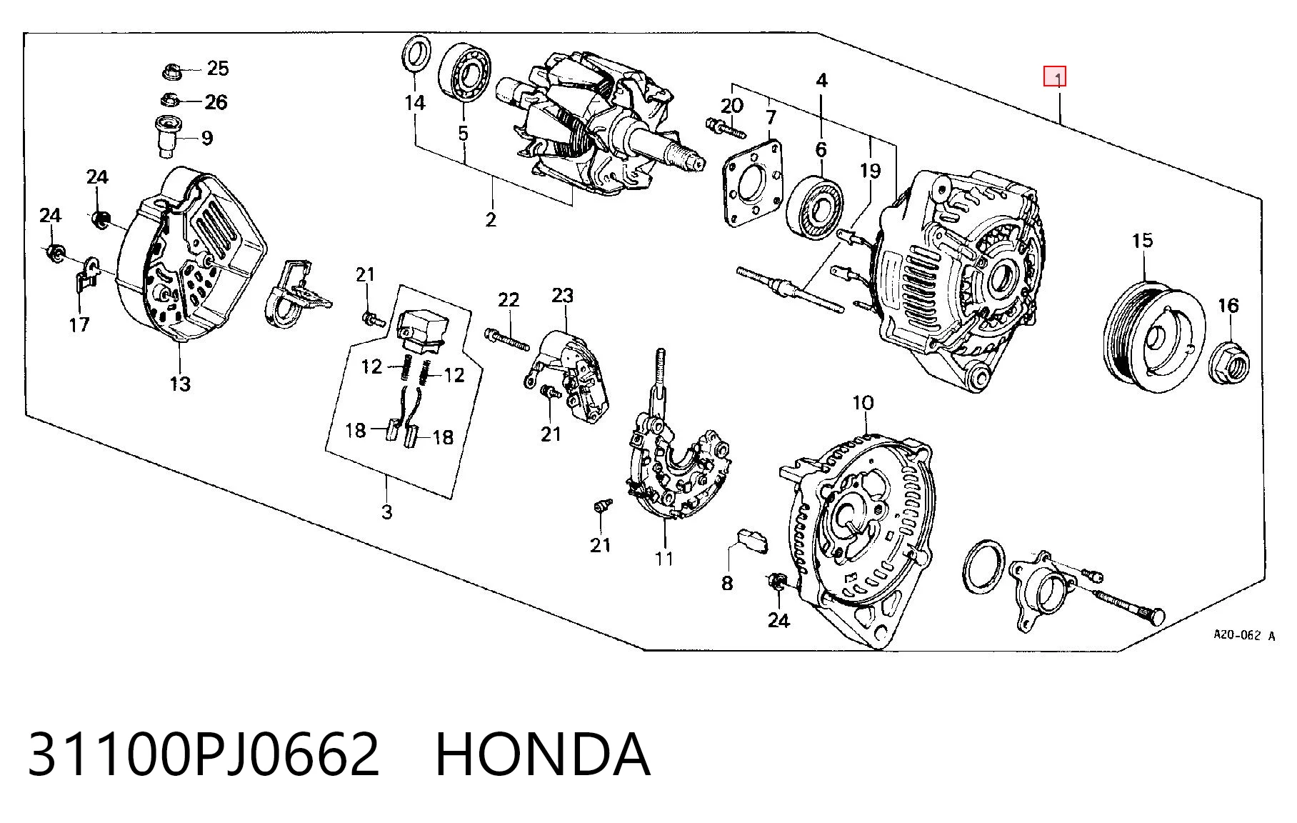  Gerador Honda Accord III carrinha (CA5) (1985 - 1989) III