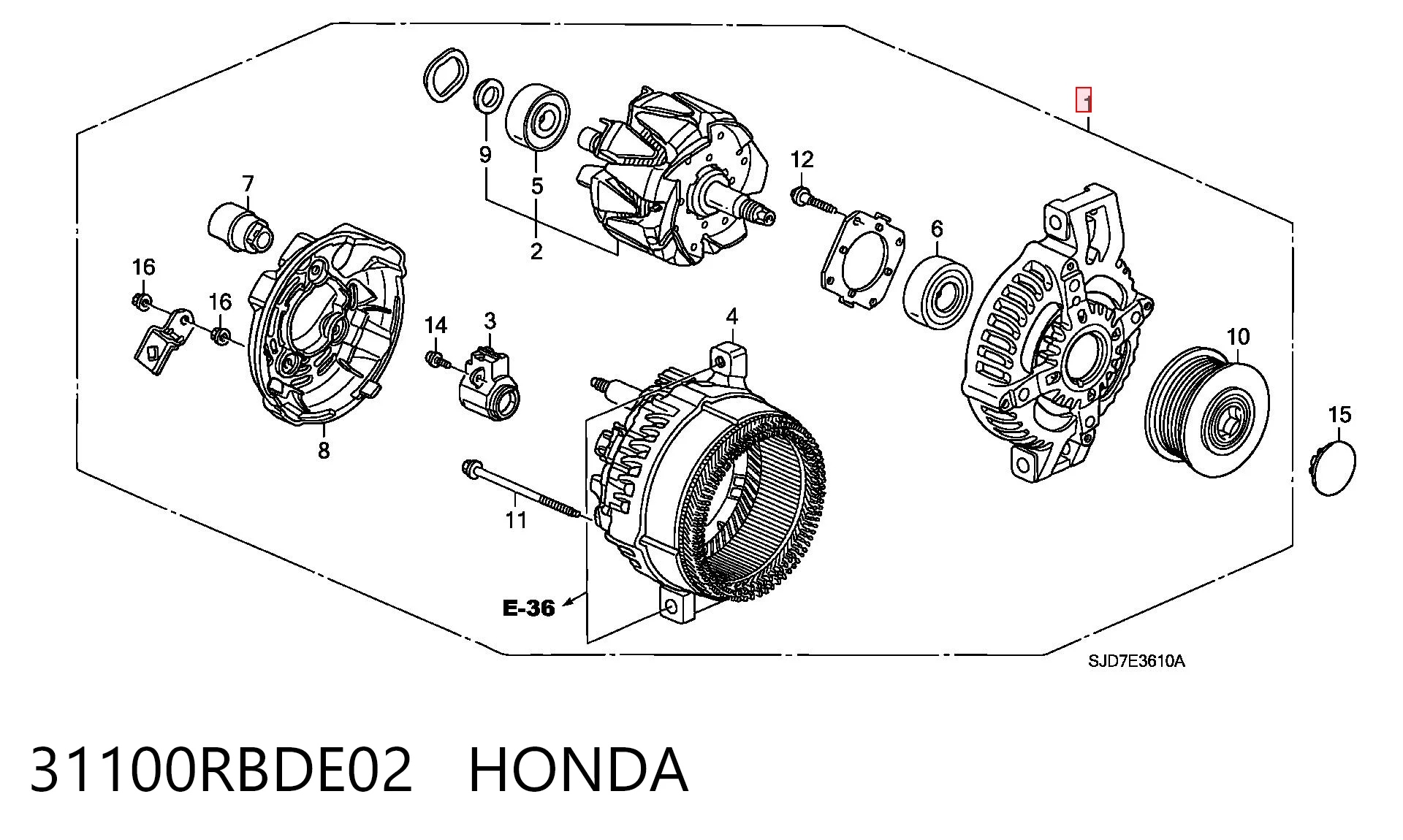31100RBDE02 Honda Gerador