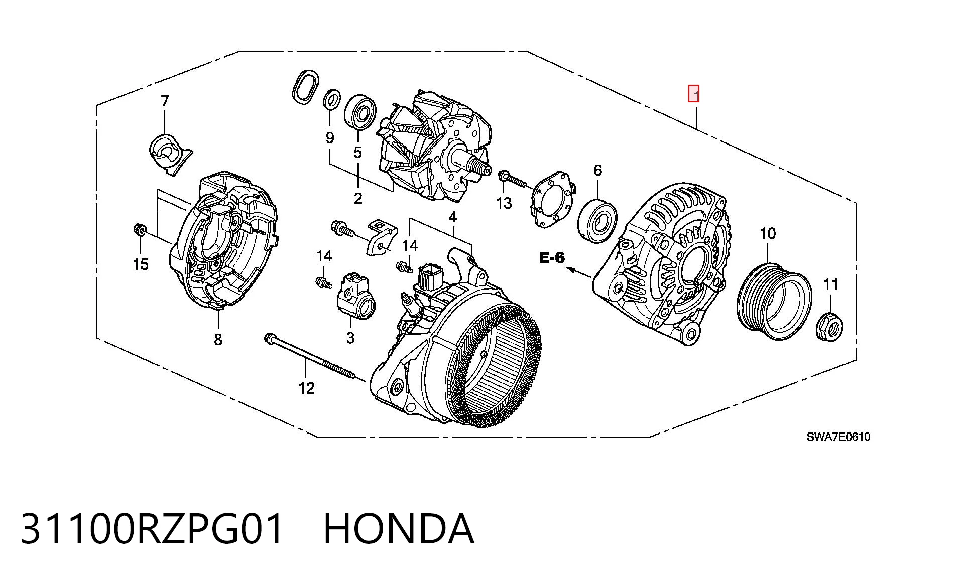 31100RZPG01 Honda Gerador