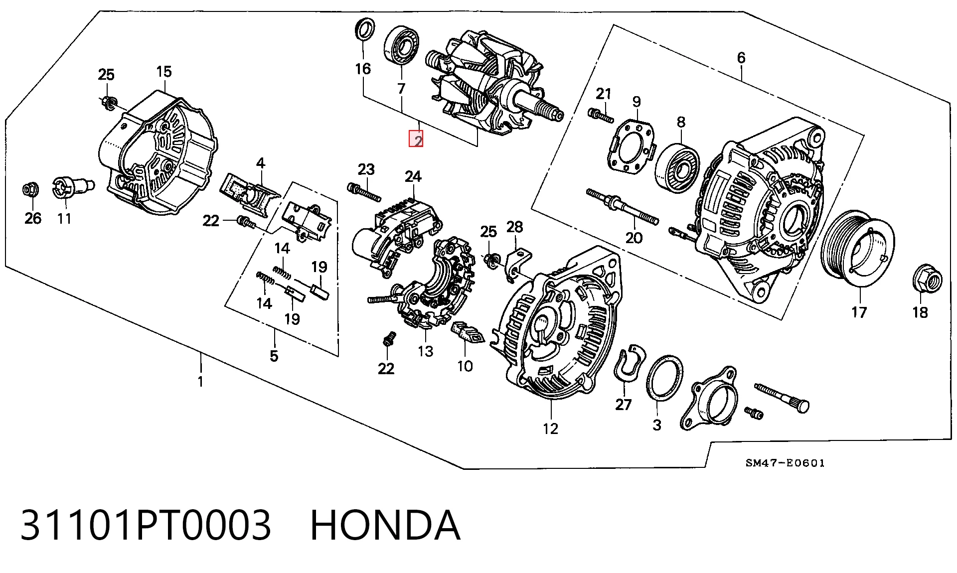 Induzido (rotor) do gerador Jeep Cherokee  XJ ao melhor preço