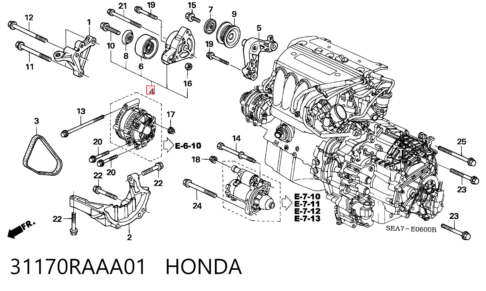 31170RAAA01 Honda Reguladora de tensão da correia de transmissão