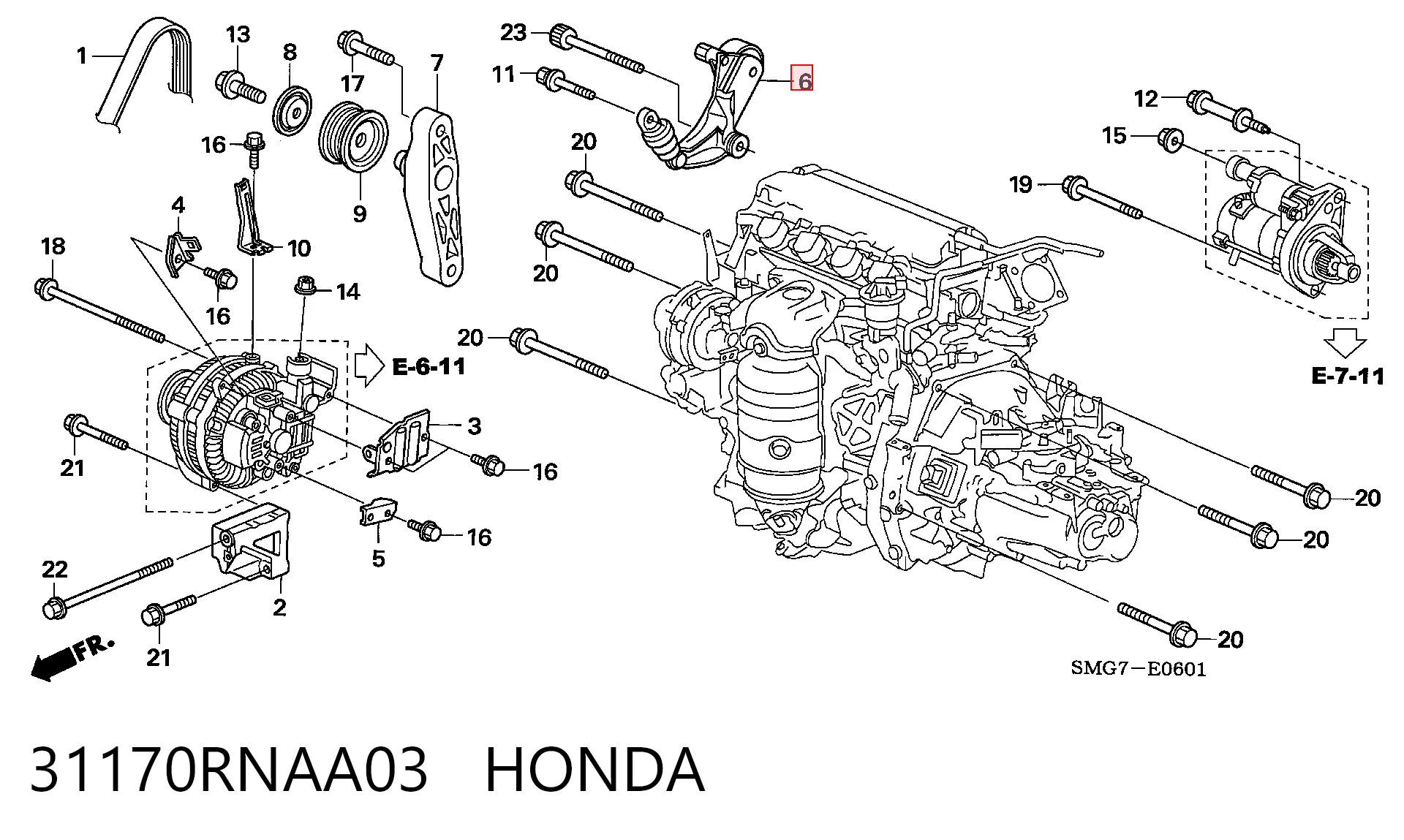 31170RNAA03 Honda Reguladora de tensão da correia de transmissão