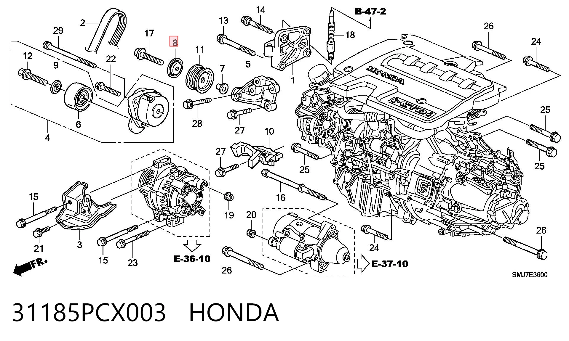 31185PCX003 Honda 