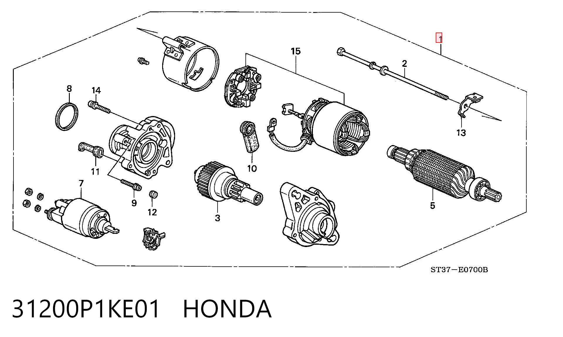31200P1KE01 Honda Motor de arranco