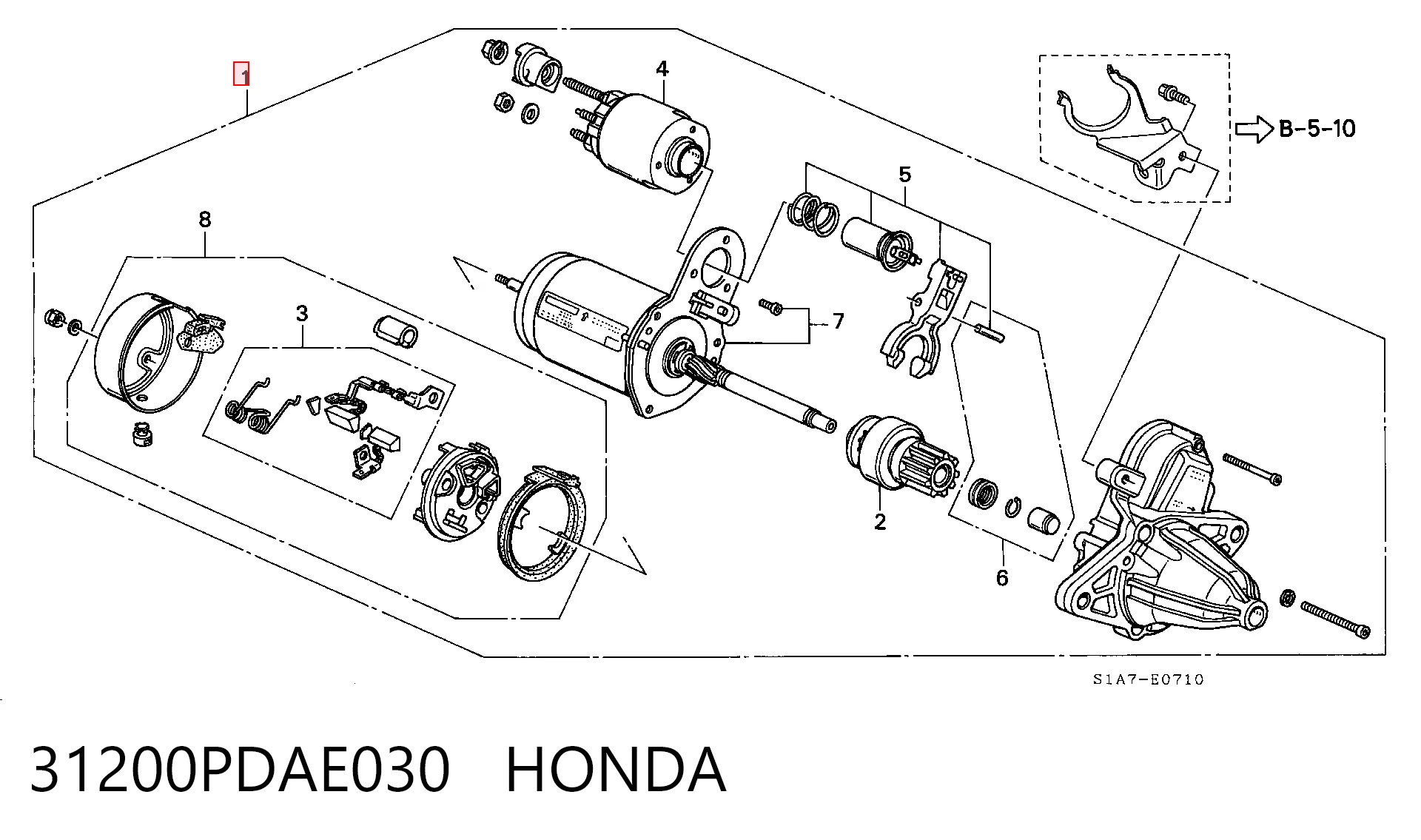  Motor de arranco Honda Accord VI coupé (CG) (1998 - 2003) VI